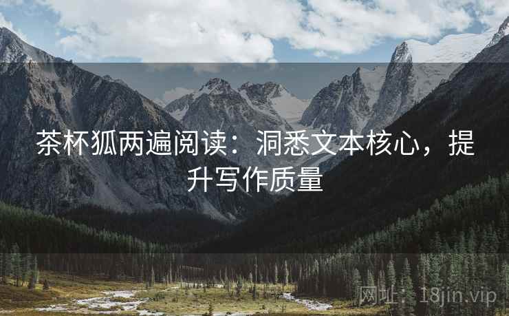 茶杯狐两遍阅读:洞悉文本核心,提升写作质量 茶杯狐两遍阅读:洞悉文本核心,提升写作质量
