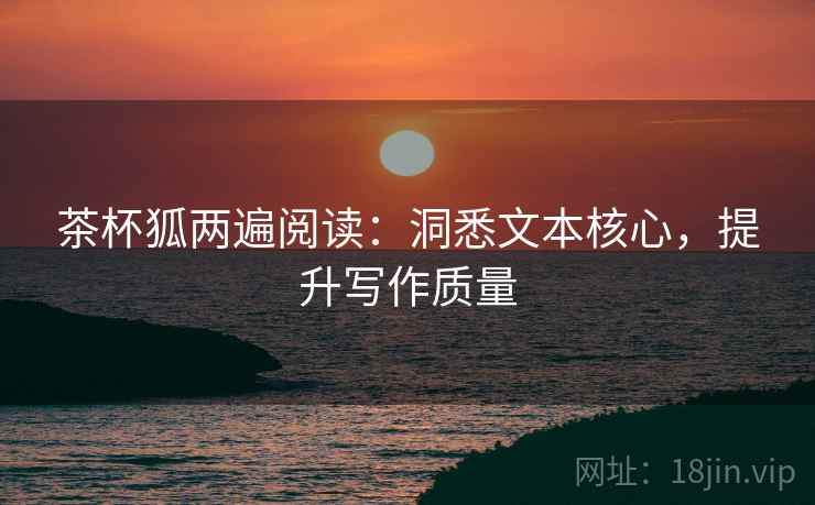 茶杯狐两遍阅读:洞悉文本核心,提升写作质量 茶杯狐两遍阅读:洞悉文本核心,提升写作质量